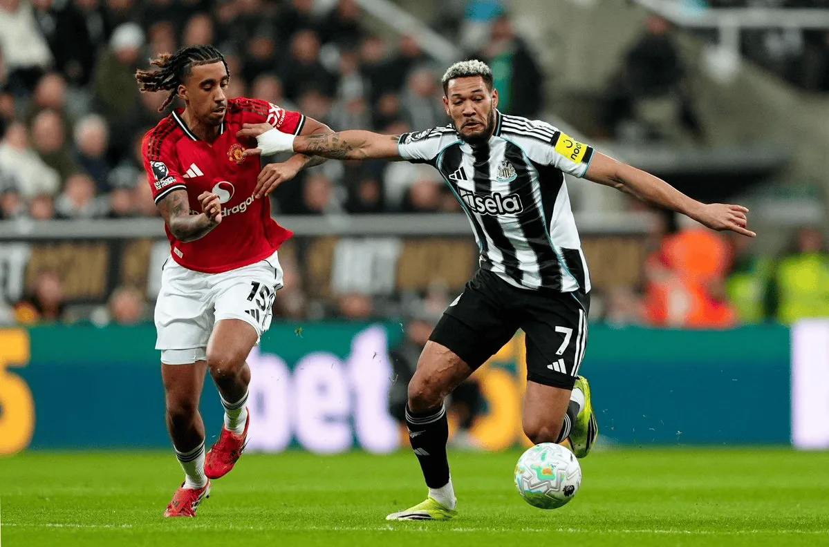 od体育下载-乔林顿对阵曼联赢得对抗、夺回球权等数据均为纽卡队内最佳